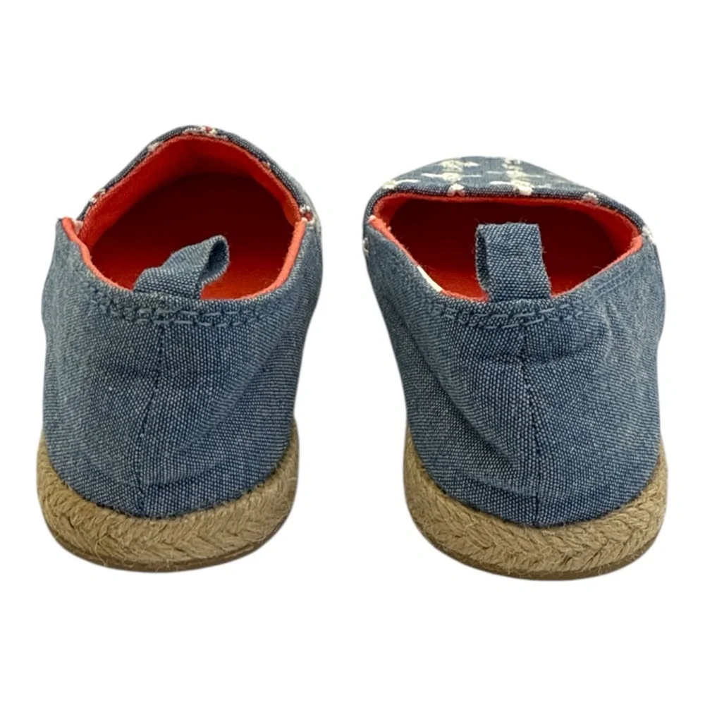 Koala Kids Toddler‎ Girls Denim Floral Embroidered Slip-On Shoes Blue Sz 6